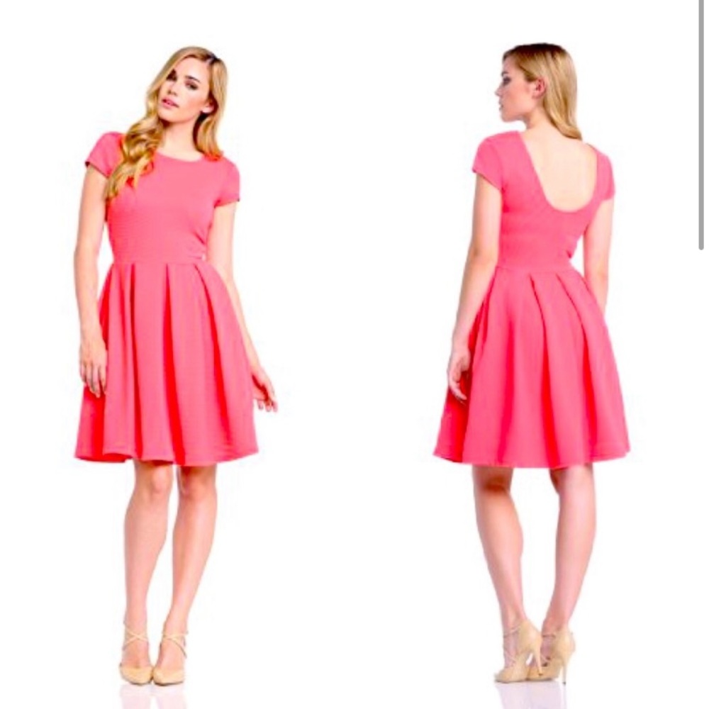 • French connection • pleated low back fit and flare dress - Picture 3 of 8